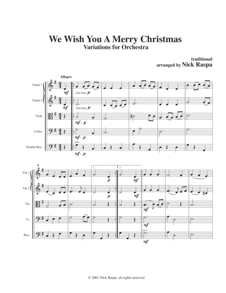 We Wish You A Merry Christmas Variations For String Orchestra Page 2