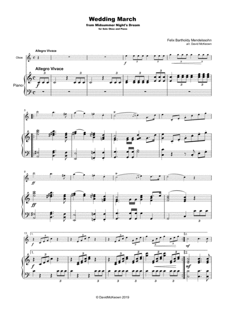 Wedding March By Mendelssohn For Solo Oboe And Piano Page 2