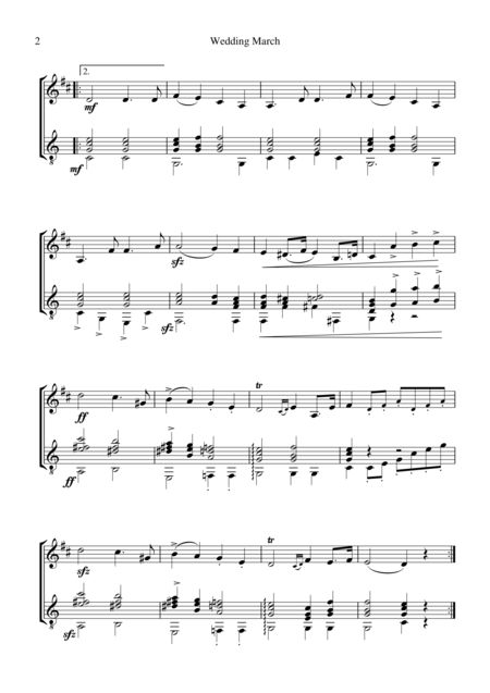 Wedding March For Clarinet In Bb And Guitar Page 2