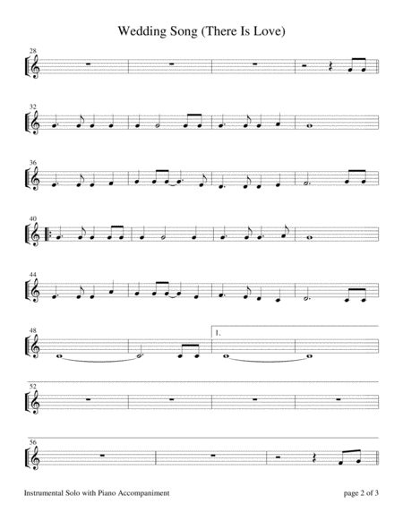 Wedding Song There Is Love For C Instrument Solo With Piano Accompaniment Page 2
