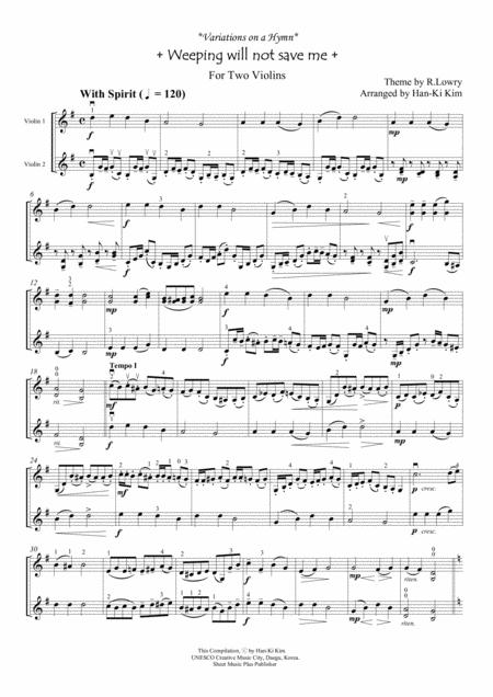 Weeping Will Not Save Me For Violin Duet Page 2