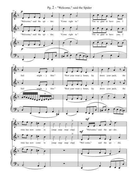 Welcome Said The Spider 2 Part Choir And Piano Or Harpsichord Or Organ Page 2