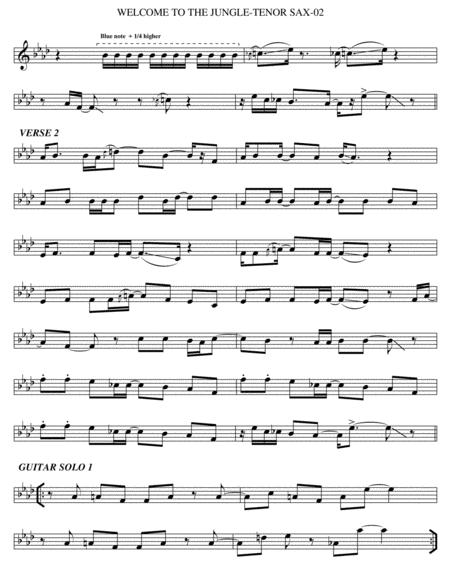 Welcome To The Jungle Tenor Sax Page 2