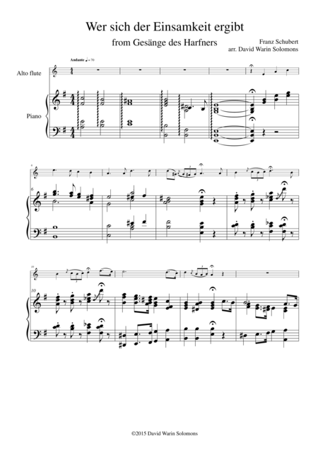 Wer Sich Der Einsamkeit Ergibt Who Gives Himself To Solitude For Alto Flute And Piano Page 2