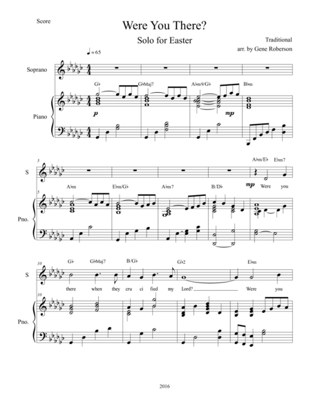 Were You There Easter Hymn For Soprano Solo Page 2