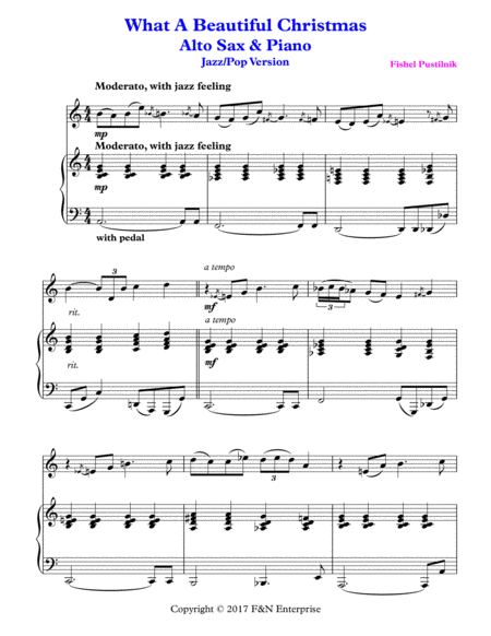 What A Beautiful Christmas Piano Background For Alto Sax And Piano Page 2