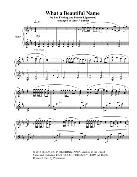 What A Beautiful Name Piano Solo Page 2