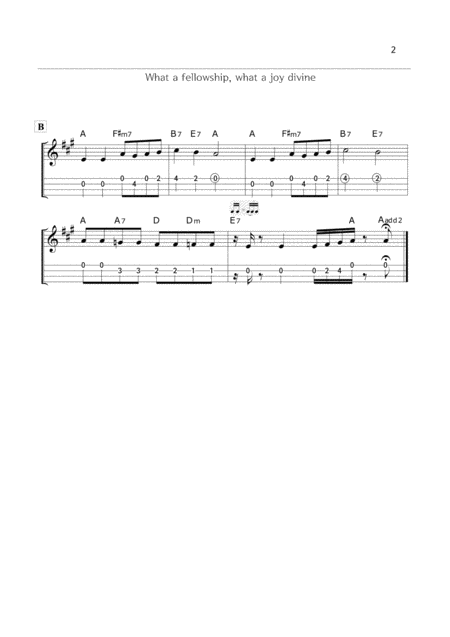 What A Fellowship What A Joy Divine Hymn Ukulele Ensemble Page 2