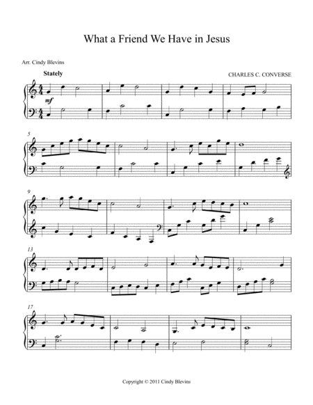 What A Friend We Have In Jesus Arranged For Piano Solo Page 2