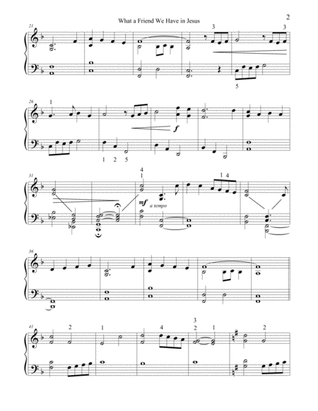 What A Friend We Have In Jesus Intermediate Piano Solo Page 2