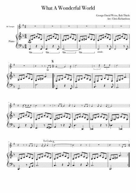 What A Wonderful World Bb Trumpet Cornet And Piano Page 2