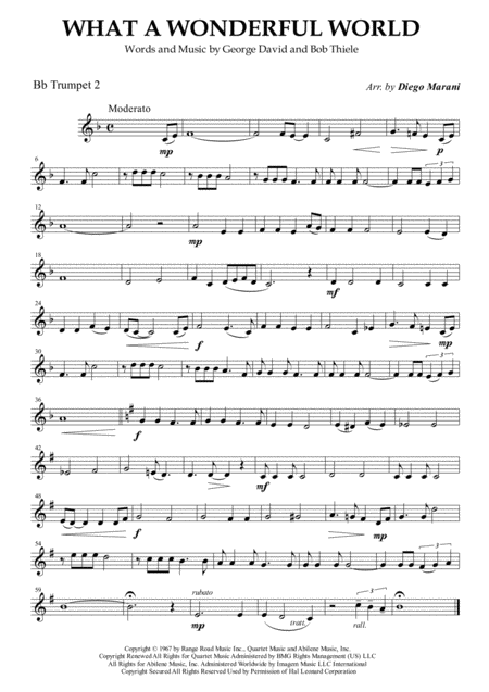 What A Wonderful World For Brass Quartet Page 2