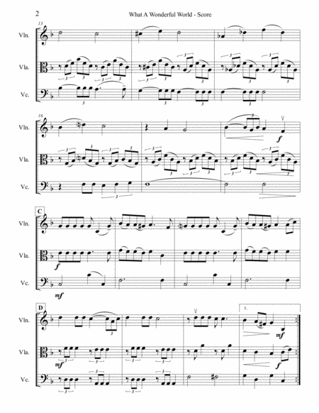 What A Wonderful World For String Trio Page 2