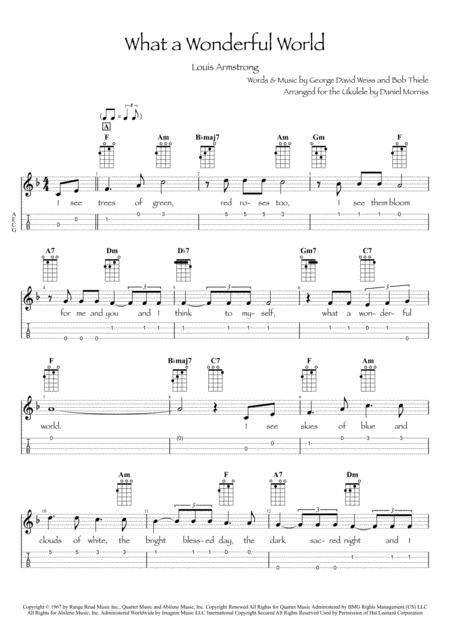 What A Wonderful World Ukulele Chords Melody And Solo Arrangement Page 2