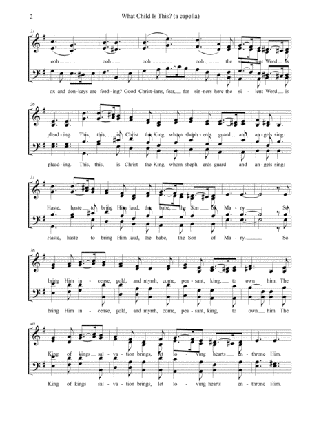 What Child Is This A Capella Version For Satb Vocals Choir Page 2