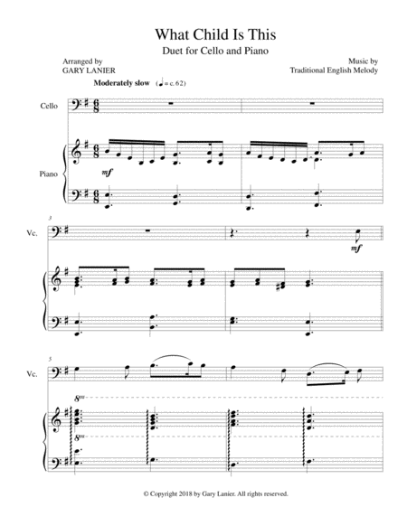 What Child Is This Cello Piano Page 2