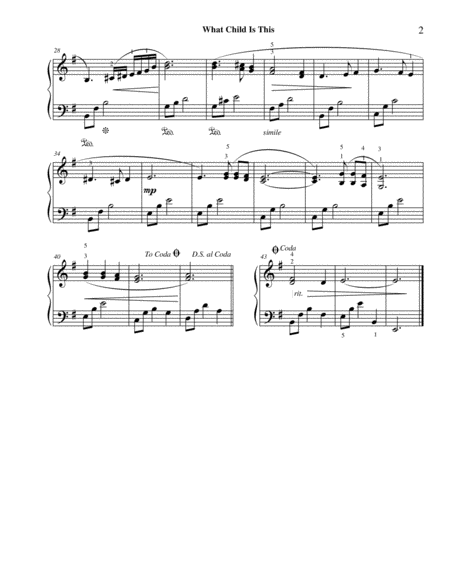 What Child Is This Early Intermediate Piano Solo Page 2