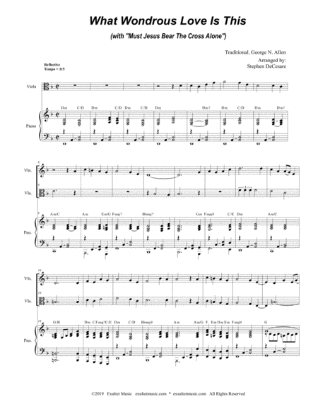 What Wondrous Love With Must Jesus Bear The Cross Alone Duet For Violin Viola Page 2