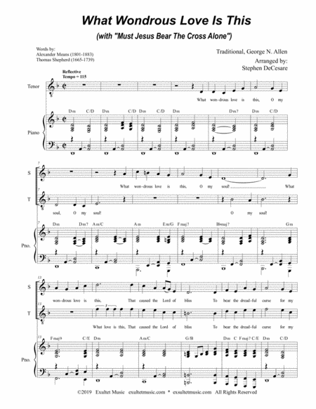 What Wondrous Love With Must Jesus Bear The Cross Alone For 2 Part Choir Soprano Tenor Page 2