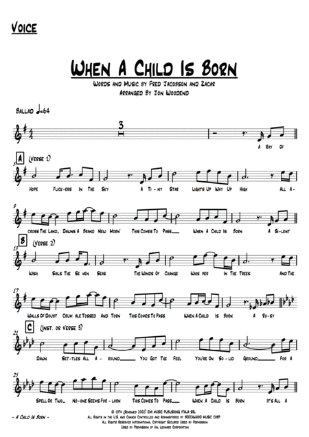 When A Child Is Born Female Vocal 3 Horns 5 Rhythm Page 2