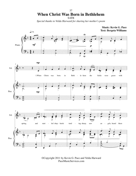 When Christ Was Born In Bethlehem Satb Choir With Piano Accompaniment Page 2