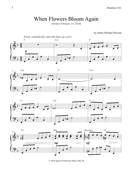 When Flowers Bloom Again Romantic Piano Page 2