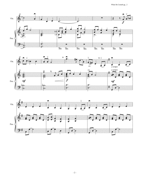 When He Cometh Violin And Piano Duet Page 2