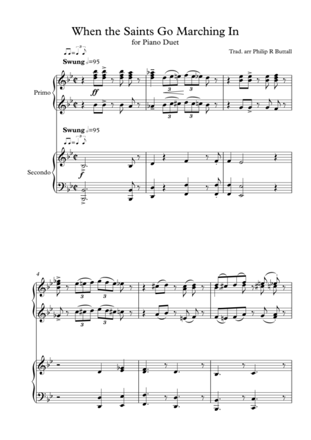 When The Saints Go Marching In Piano Duet Four Hands Page 2