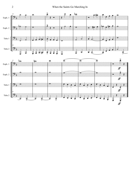 When The Saints Go Marching In Tuba Euphonium Quartet Page 2