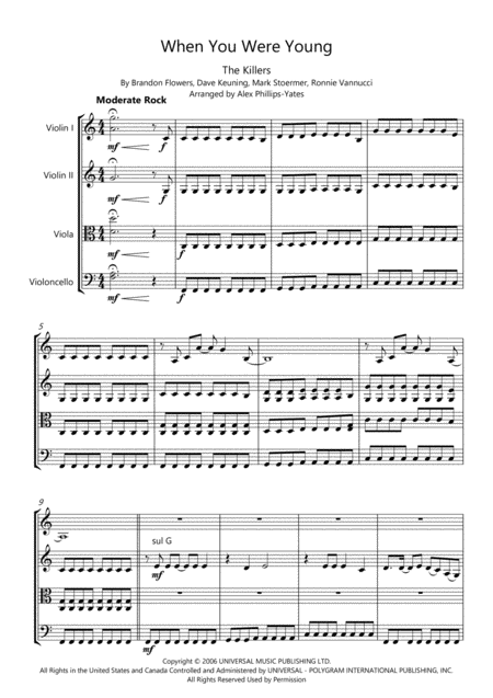 When You Were Young By The Killers String Quartet Page 2