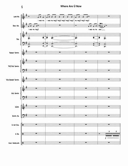 Where Are U Now Justin Bieber Full Score Set Of Parts Page 2