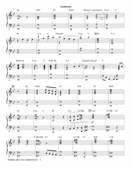 Where Are You Christmas From How The Grinch Stole Christmas Arr Mark Brymer Synthesizer Page 2