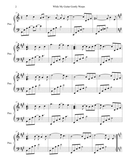 While My Guitar Gently Weeps Piano Solo Page 2