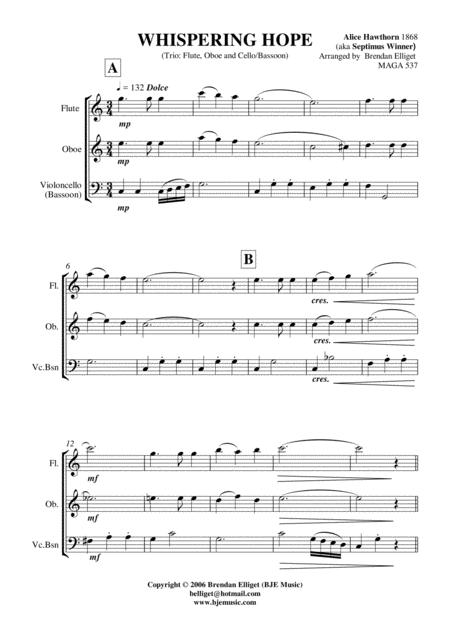 Whispering Hope Trio Flute Oboe And Cello Bassoon Page 2