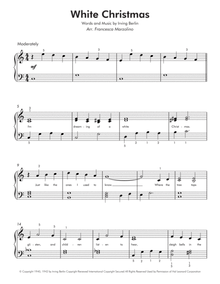 White Christmas Easy Piano Page 2