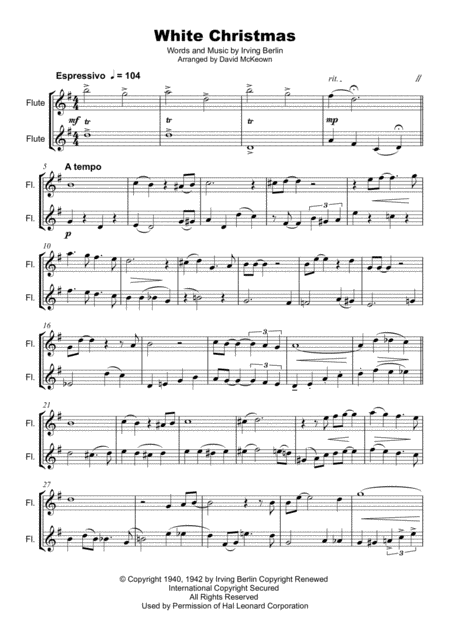 White Christmas Flute Duet Page 2