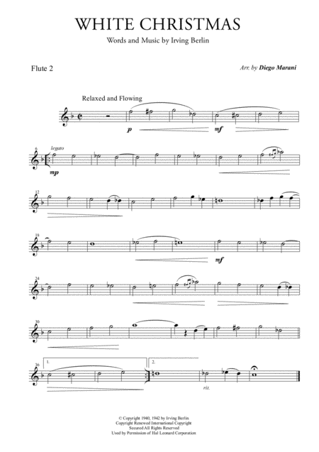 White Christmas For Flute Quartet Page 2