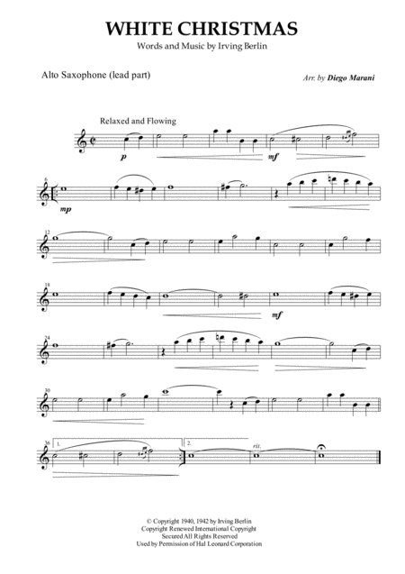 White Christmas For Saxophone Quartet Page 2