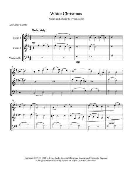 White Christmas For Two Violins And Cello Page 2