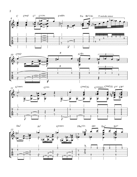 White Christmas Jazz Guitar Chord Melody Page 2