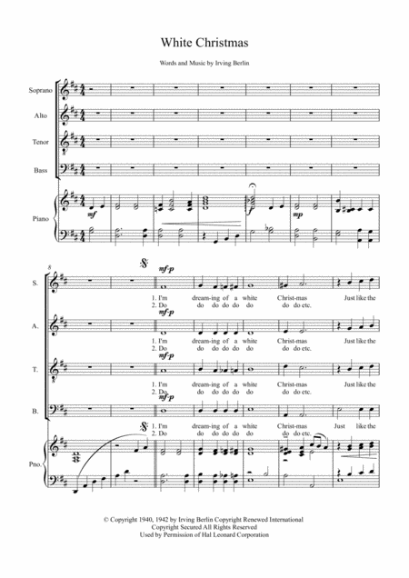 White Christmas Satb Choir And Piano Page 2
