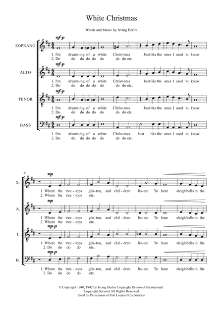 White Christmas Satb Choir Unaccompanied Page 2