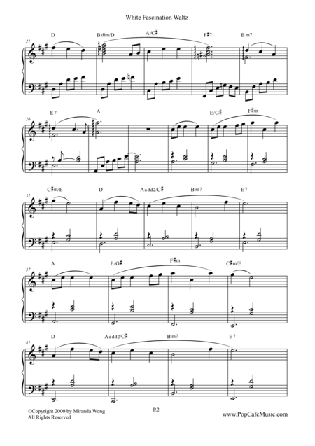 White Fascination Waltz Wedding Piano Music Page 2