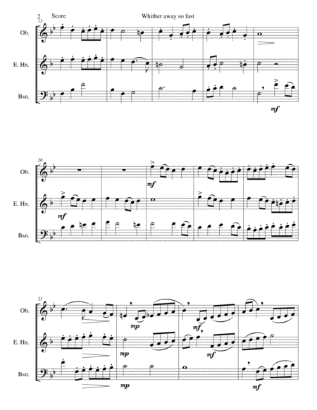 Whither Away So Fast For Double Reed Trio Page 2