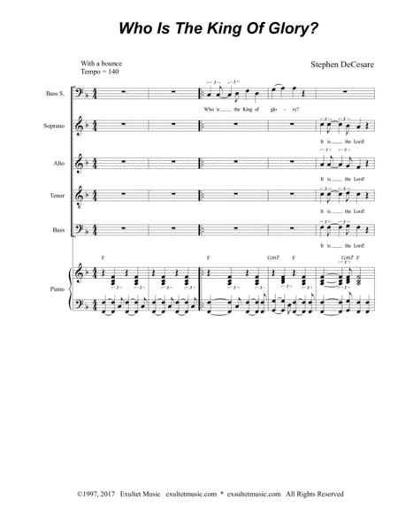 Who Is The King Of Glory For Bass Solo Satb Page 2