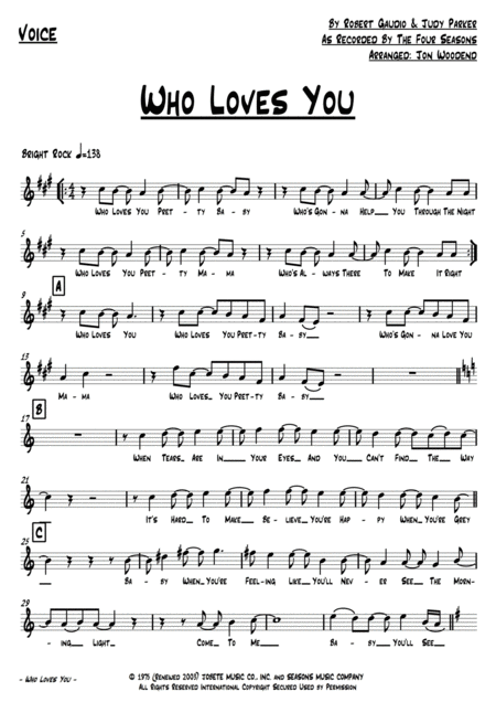 Who Loves You 9 Piece Chart Page 2