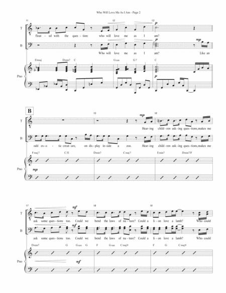 Who Will Love Me As I Am From Side Show Ttbb Piano Page 2