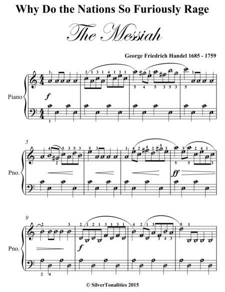 Why Do The Nations So Furiously Rage The Messiah Easy Piano Sheet Music Page 2