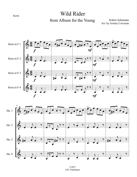 Wild Rider From Album For The Young For French Horn Quartet Page 2