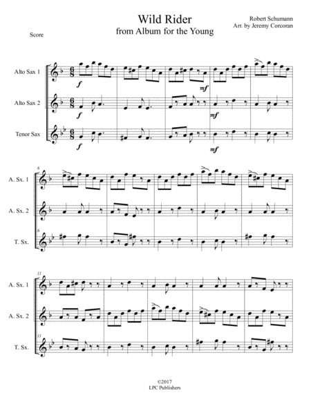 Wild Rider From Album For The Young For Saxophone Trio Aaa Or Aat Page 2